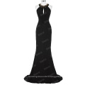 Starzz 2016 Sexy Floor-Length sans manches Backless Plissé Sequins Perles Stretchy Prom Prom Dress ST000089-1